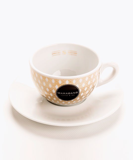 Taza y plato de café con leche diseño Marabans Special Edition