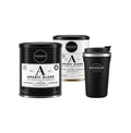 Pack vuelta al cole Marabans: Arabic Blend en grano y molido de 250 g y vaso térmico