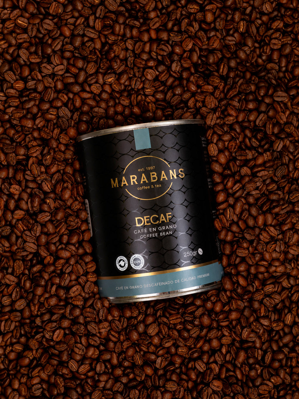 Café descafeinado en grano