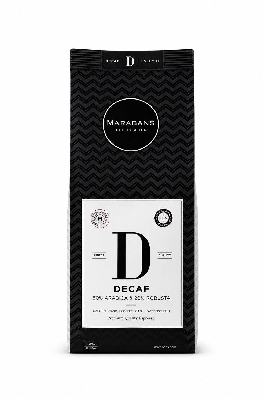 Café Marabans descafeinado en grano, 500 g