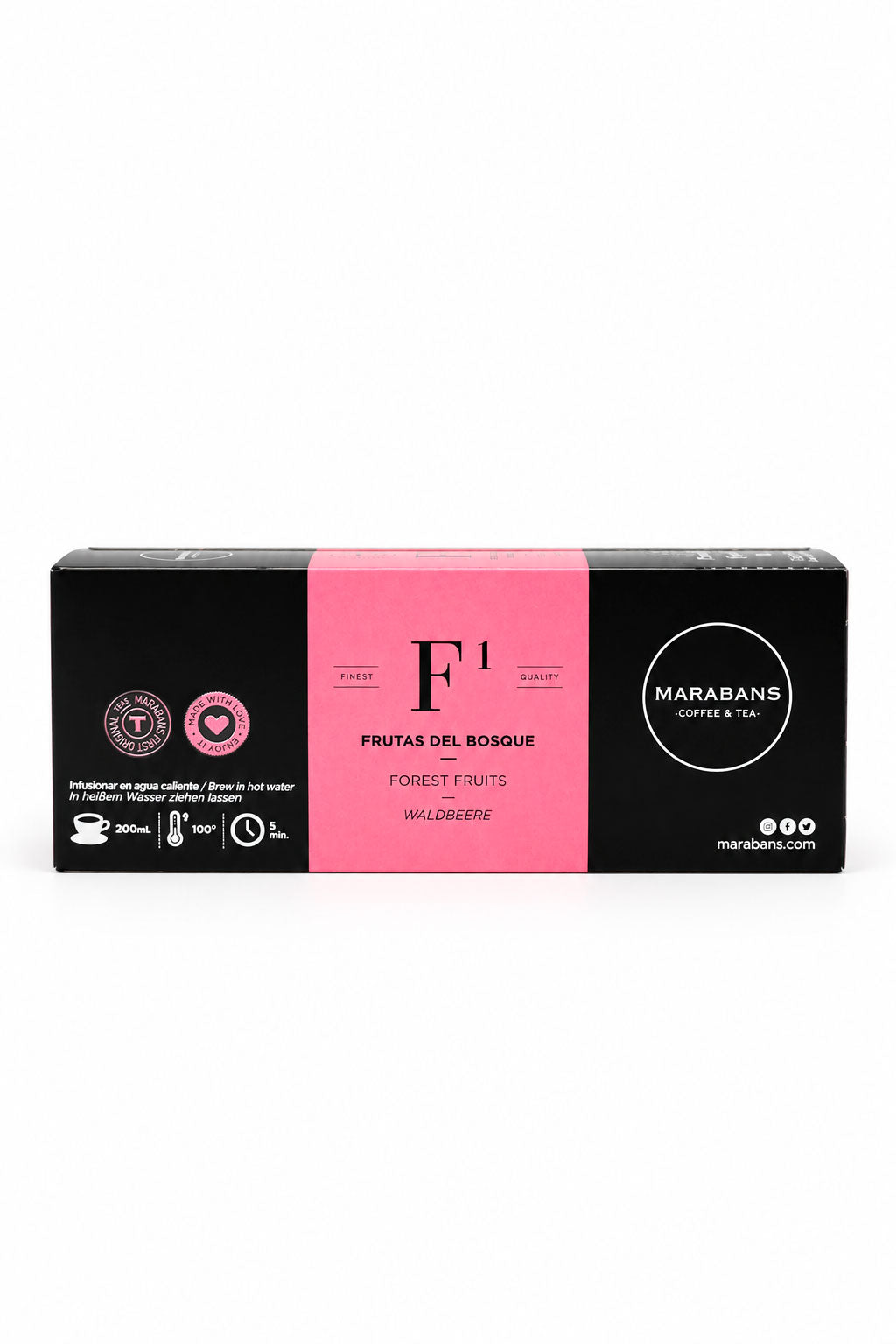 Infusión de frutas del bosque Marabans en bolsitas de filtro, caja