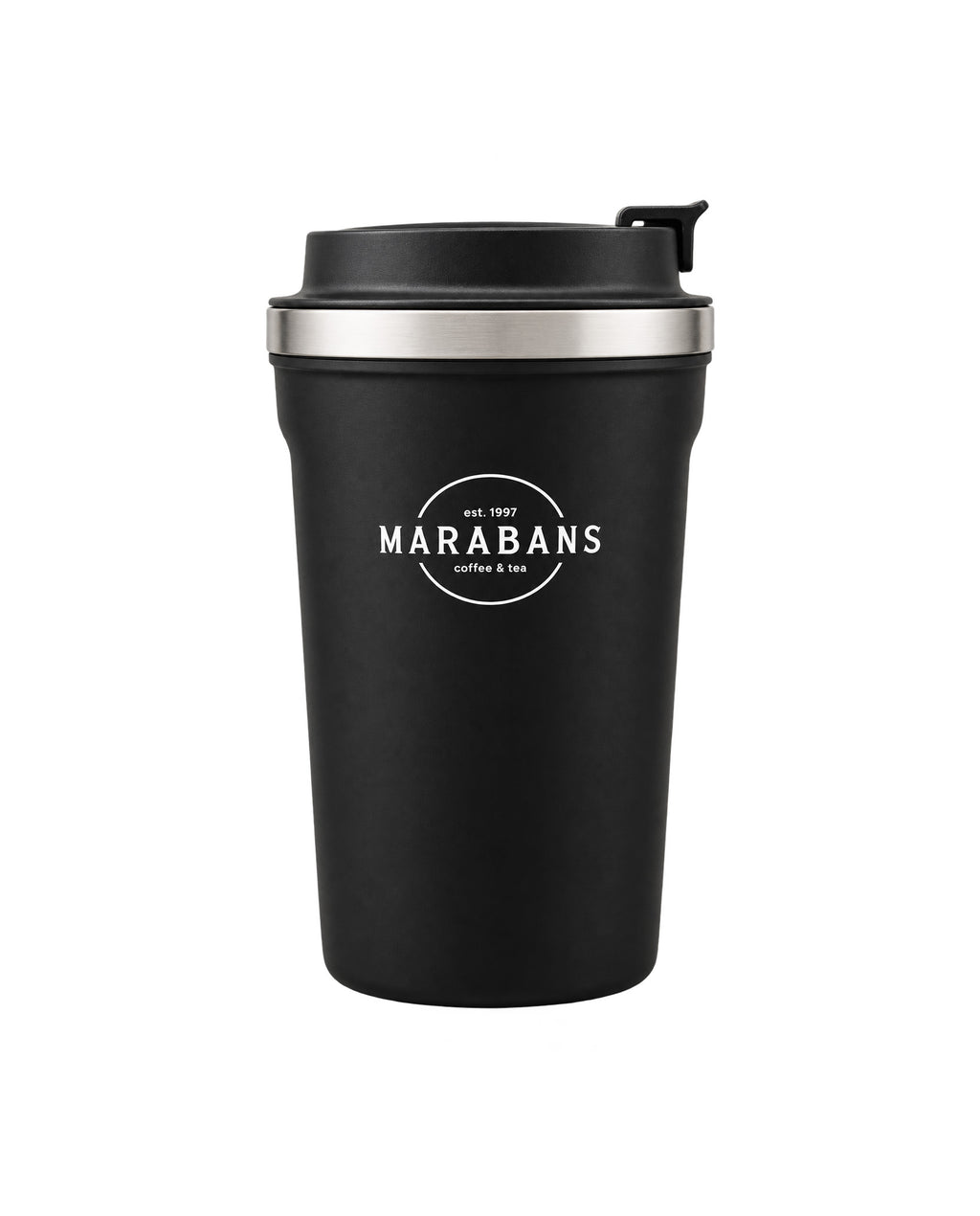 Vaso térmico Marabans de acero inoxidable, 380 ml, en negro